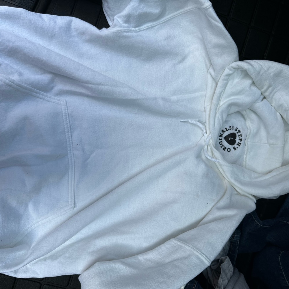 White Hoodie with Graphic Logo